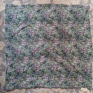 Sezane blue and green cotton scarf